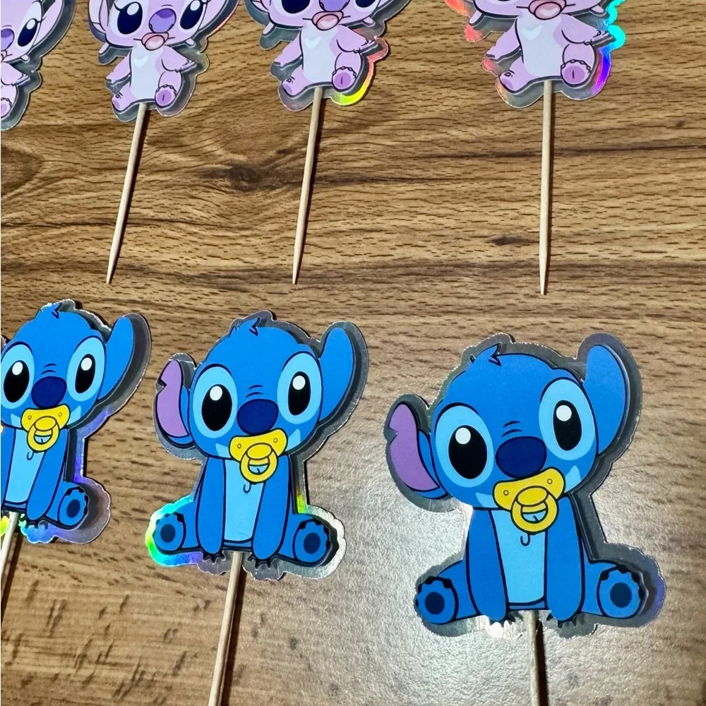 Stitch and angel babies Cupcake Toppers
